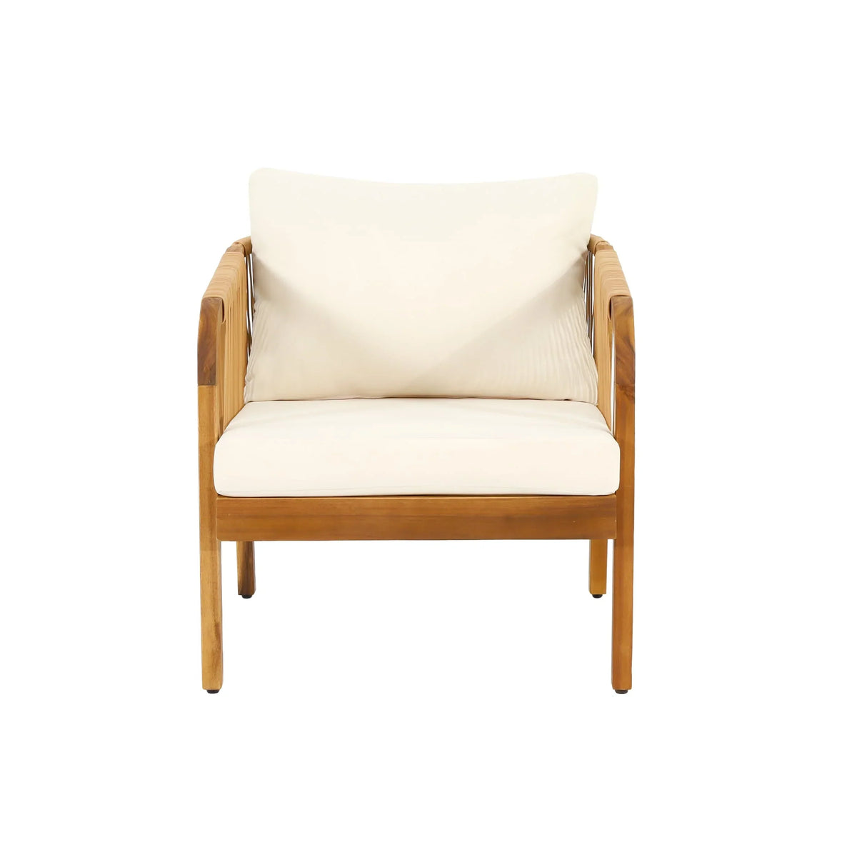 Jabe Garten-Clubstuhl-Set aus Akazienholz und Korbgeflecht von Christopher Knight Home