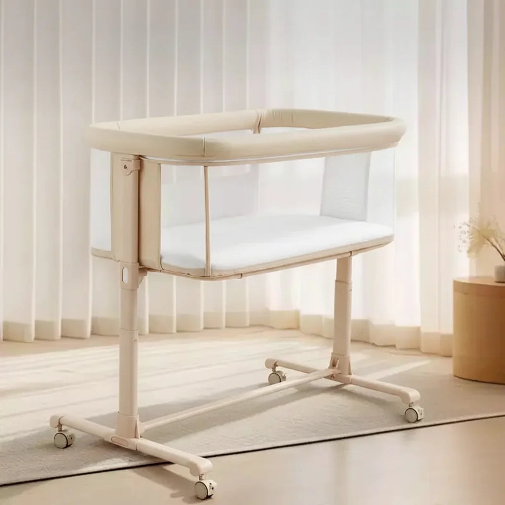 Culla per neonati con ruote ?? beige / grigio / rosa, culla co-sleeping, per 1 neonato