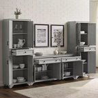 3-delige Tara-dressoir- en voorraadkastset, verweerde afwerking - Crosley