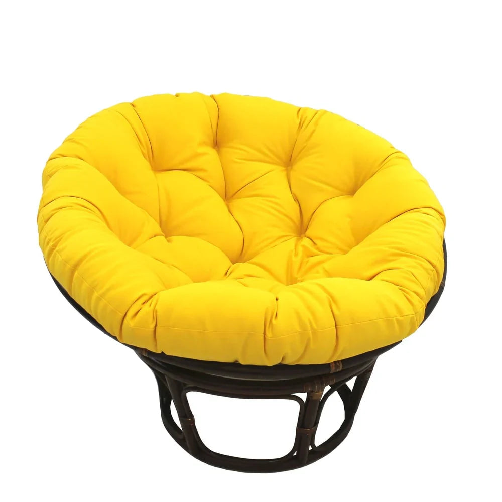 Poltrona papasan Bali in rattan da 42 pollici con cuscino in twill