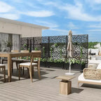 Fioriera MAYEERTY con griglia a traliccio in ferro nero, stile 01, 72x47x16in, set da 3 pezzi