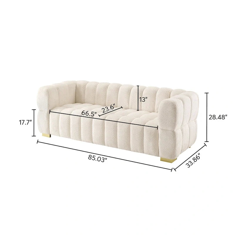 85 modernes Sofa aus Waffelstoff, bequemes Relaxsofa