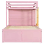 Lit superposé moderne deux places avec placard intégré et 7 tiroirs de rangement