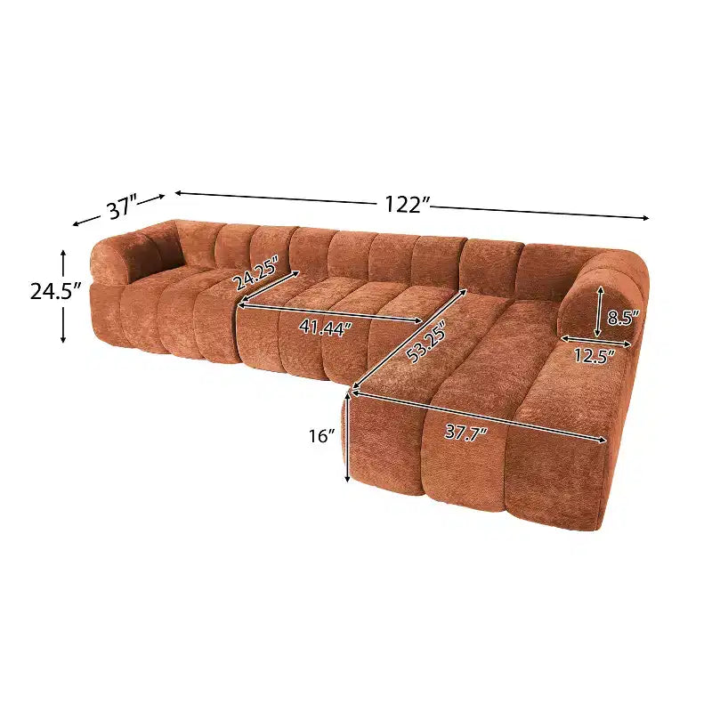 Christopher Knight Home Keri 122 moderne L-vormige hoekbank van schuim met hoge dichtheid en lage rugleuning
