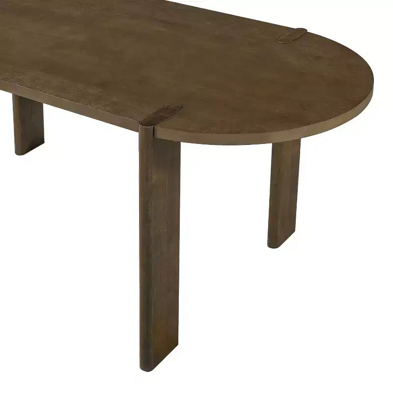 Ensemble de table à manger ovale 7 pièces pour 6 personnes, grande table familiale de cuisine de 71' avec 6 chaises rembourrées, noyer - Christopher Knight Home
