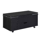 Table basse moderne multifonctionnelle à plateau relevable avec rangement caché, 4 tabourets et roulettes, idéale pour les espaces de vie modernes