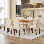 Esszimmerstühle im Parsons-Stil mit Knopfheftung, 6er- / 4er-Set - gepolsterte Küchenstühle aus Stoff mit Holzbeinen und gepolsterten Sitzflächen - Möbel für Wohnzimmer und Küche