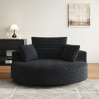 Draaifauteuil voor één persoon van corduroy, chenille en schuim
