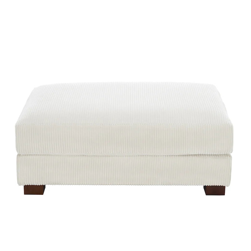 Grand pouf décoratif moderne en velours côtelé