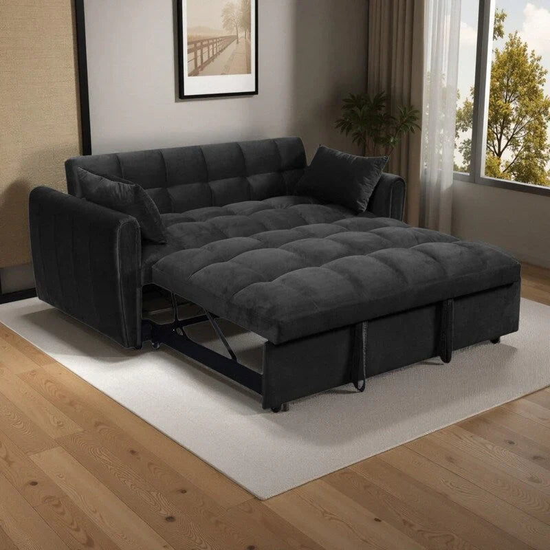 64.96 Samt-Schlafsofa, 3-in-1, mit verstellbarer Rückenlehne, Aufbewahrungstasche und einer Tragfähigkeit von 500lb