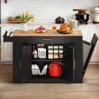 Meuble îlot de cuisine roulant Moasis de 53 pouces, avec rangements, portable et mobile