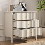 Heynemo Kommode mit 3 Schubladen, lackierter, 30 Zoll hoher Nachttisch aus Holz mit Stauraum, breite moderne Kommode mit kugelgelagerten Schienen
