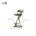 Luxe barkruk met strak beige leren zitvlak en goudkleurig metalen frame