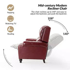 Set of 2 Elisabete Modern Wingback Genuine Leather Recliner with Vintage Nail Head Trim for Living Room and Bedroom| ART OF LIVING DESIGNS