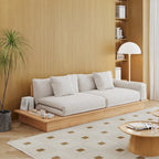 JASIWAY Modernes Sofa aus Massivholz mit Bezug aus Baumwollleinen