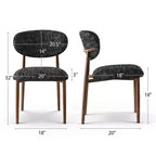 Set aus 4 modernen gepolsterten Esszimmerstühlen mit geschwungener Rückenlehne, armlose Seitenstühle mit Eisenrahmen für Esszimmer und Küche - Panipeachy