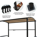 Grillpavillon mit Vordach für den Außenbereich, Stahlrahmen, 5 ft. x 8 ft.