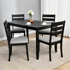 5-teiliges Esszimmer-Set aus Massivholz, 47L (1 Tisch + 4 Stühle mit Sprossenlehne)