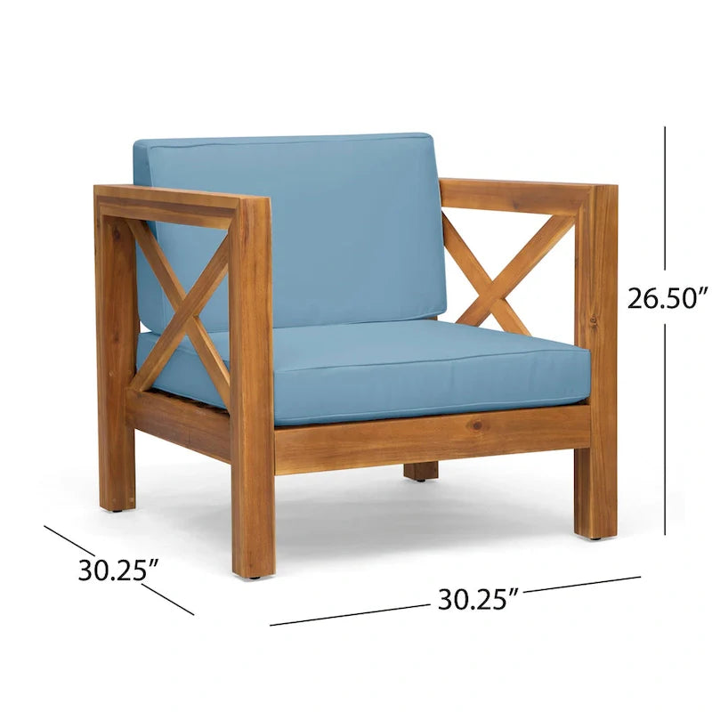 6-teiliges Outdoor-Sitzgruppen-Set aus Akazienholz Brava von Christopher Knight Home