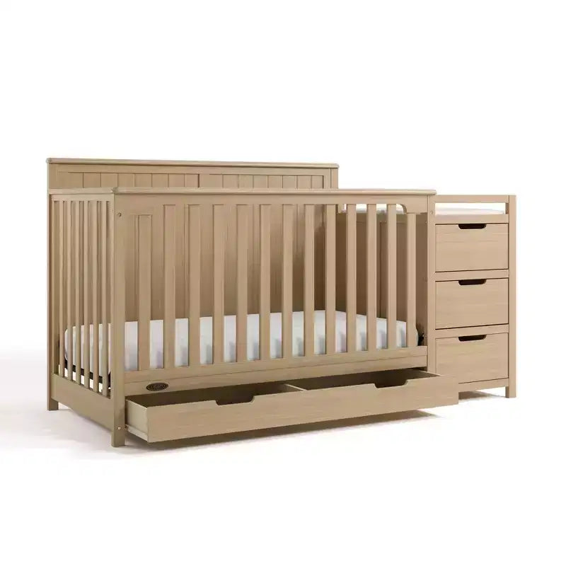 Lit de bébé convertible 5 en 1 avec table à langer et tiroir