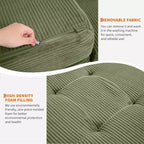 SunnyFurn 6 Inch Tri-Fold Mattress Sofa Bed, 75X54.3 Foam Folding Guest Bed with Tufted Corduroy, Portable for Camping, Living Room, Bedroom