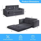 Rozkładana sofa-futon Mjkone 2 w 1 o szerokości 71', tapicerowana tkaniną sztruksową, z pikowanymi guzikami, dwuosobowa sofa z funkcją spania, oszczędzająca miejsce