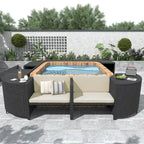 Spa Surround Spa-frame, vierkante modulaire loungeset voor buiten van rotan