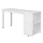 Niedriges Hochbett in voller Größe mit Rolltisch, 3 Schubladen und Regalen