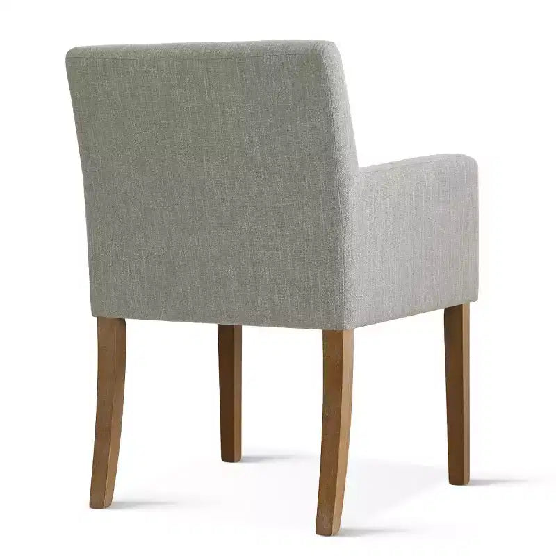 Set di 6 sedie da pranzo imbottite con braccioli, poltroncine moderne in lino con gambe in legno, sedie decorative per sala da pranzo e soggiorno - Panipeachy