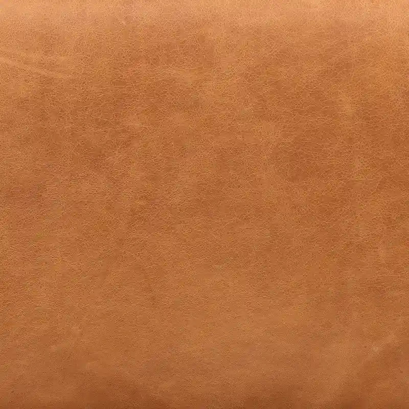 Pouf Jarmo Poly & Bark avec tablette en noyer réglable - cuir italien véritable pleine fleur