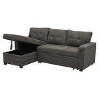 Convertible Reversible Sectional Sofa with Pull-Out Sleeper Bed, Hidden Storage Chaise, and Durable Legs