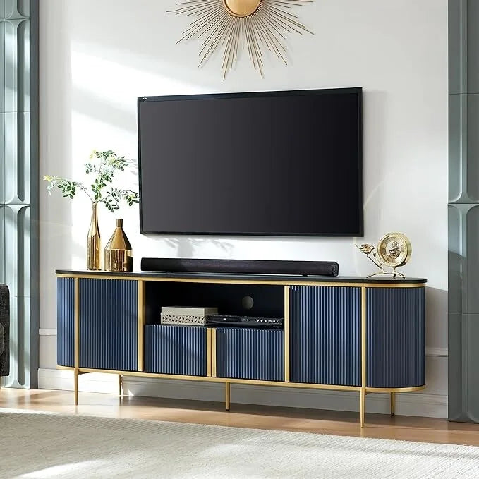 Moderne luxe tv-meubel, entertainmentmeubel met imitatiemarmeren blad