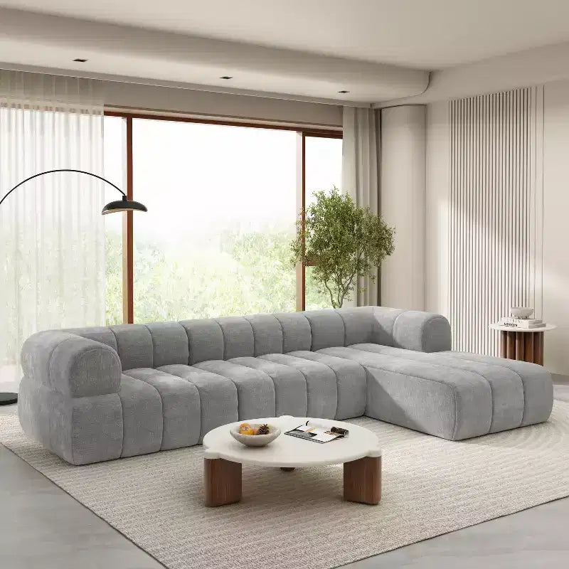 Christopher Knight Home Keri 122 moderne L-vormige hoekbank van schuim met hoge dichtheid en lage rugleuning