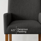 Set di 6 sedie da pranzo imbottite con braccioli, poltroncine moderne in lino con gambe in legno, sedie decorative per sala da pranzo e soggiorno - Panipeachy