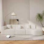 Modernes geschwungenes Ecksofa mit 140 Zoll, Chaiselongue, 3-teiliges Set für das Wohnzimmer