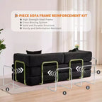 Slaapbank, 78.8, 5-in-1 opvouwbare matrasbank/tweezitsbank, stalen frame met vaste vorm, corduroy met kussens