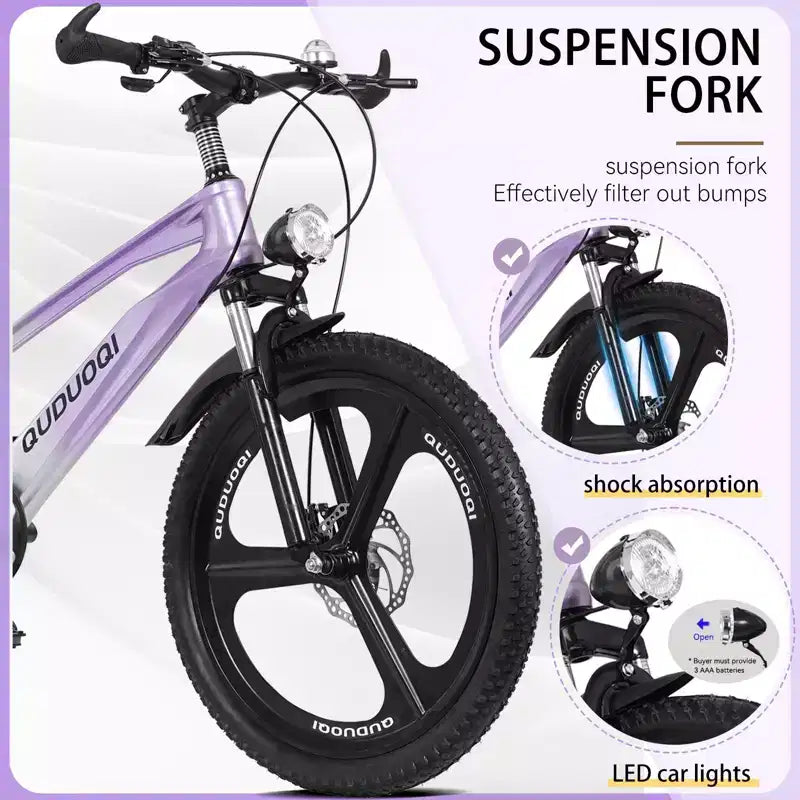 NAYSAYE 20-Zoll-Mountainbike für Kinder mit 7-Gang-Schaltung und Rahmen aus Magnesiumlegierung für Jungen und Mädchen von 8-12 Jahren, 57.09*21.65*29.92