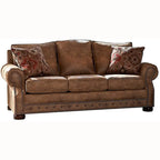 Schlafsofa Rancho mit Bezug aus rustikal braunem Wildlederimitat - 37 x 86 x 40