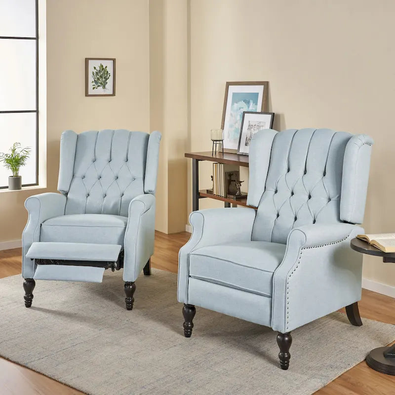Fotele rozkładane z pikowanej tkaniny Walter (zestaw 2 szt.) marki Christopher Knight Home