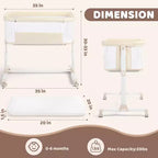 Culla per neonati con ruote ?? beige / grigio / rosa, culla co-sleeping, per 1 neonato