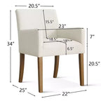 Set di 6 sedie da pranzo imbottite con braccioli, poltroncine moderne in lino con gambe in legno, sedie decorative per sala da pranzo e soggiorno - Panipeachy