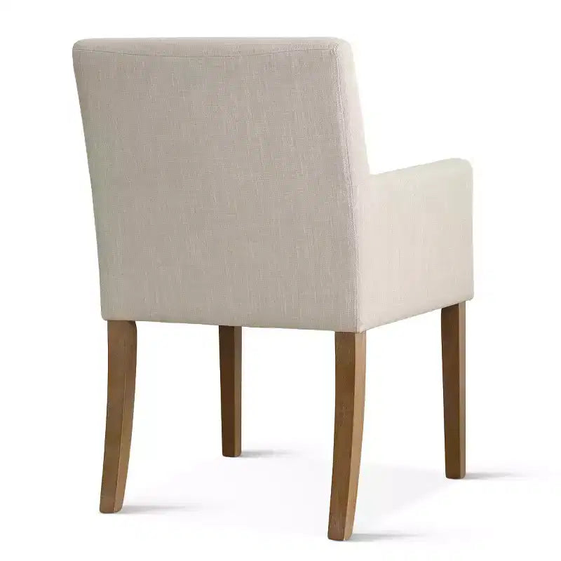Set di 6 sedie da pranzo imbottite con braccioli, poltroncine moderne in lino con gambe in legno, sedie decorative per sala da pranzo e soggiorno - Panipeachy