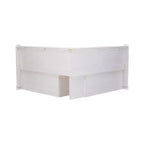 Banc d’angle petit-déjeuner Tobin traditionnel en bois massif, sans dossier, avec rangement et coussin blanc - Linon