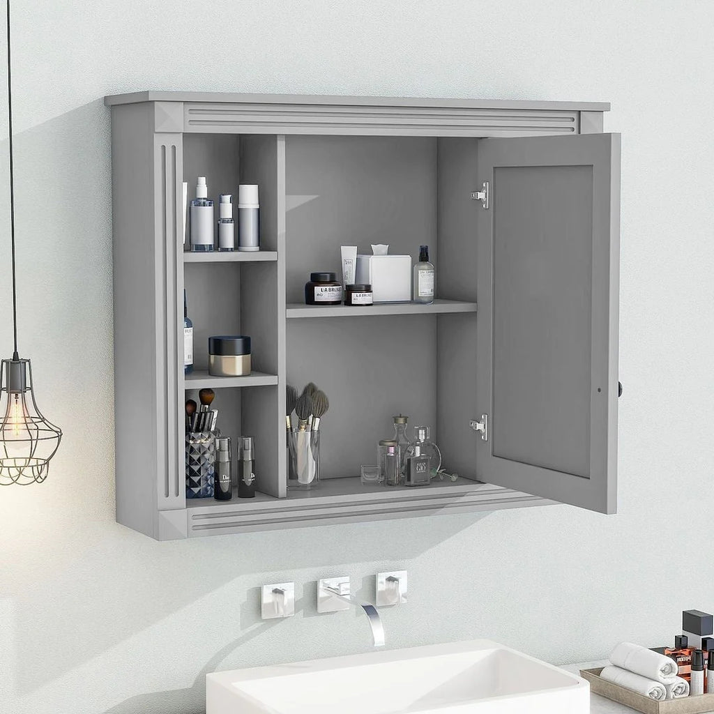 Meuble-lavabo de salle de bains moderne de 36' avec lavabo intégré et armoire à miroir, 2 portes et 2 tiroirs