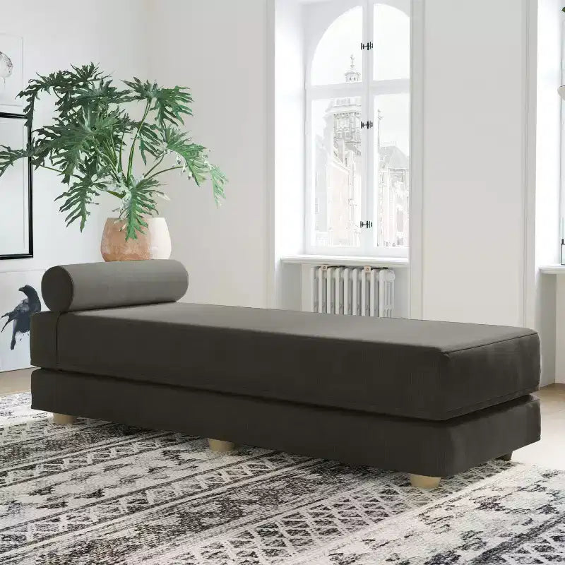 Tagesbett / ausziehbares Schlafsofa in Queen-Size - Microvelvet
