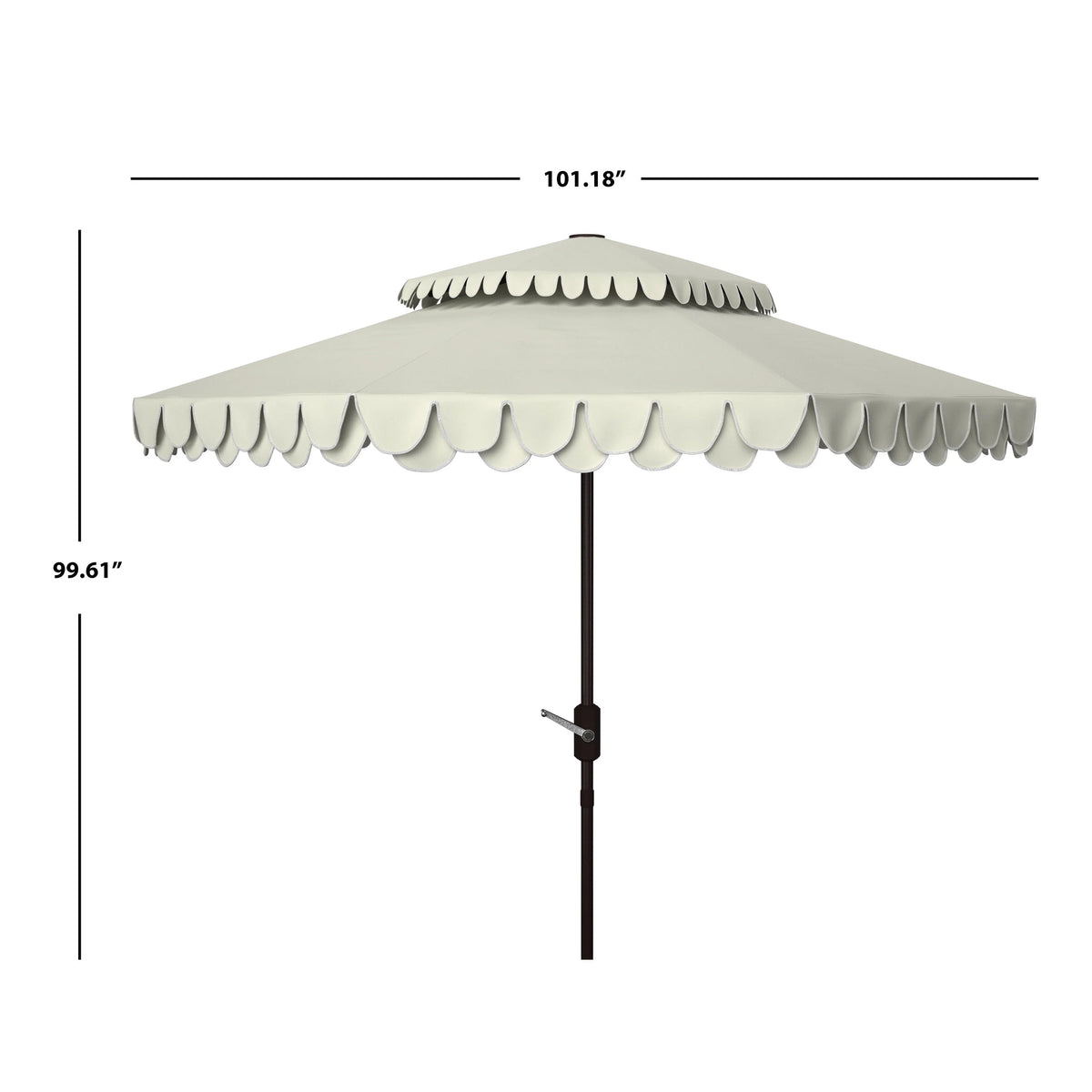 SAFAVIEH Kjerstin Outdoor-Volant für Doppelsonnenschirm mit 9 Ft