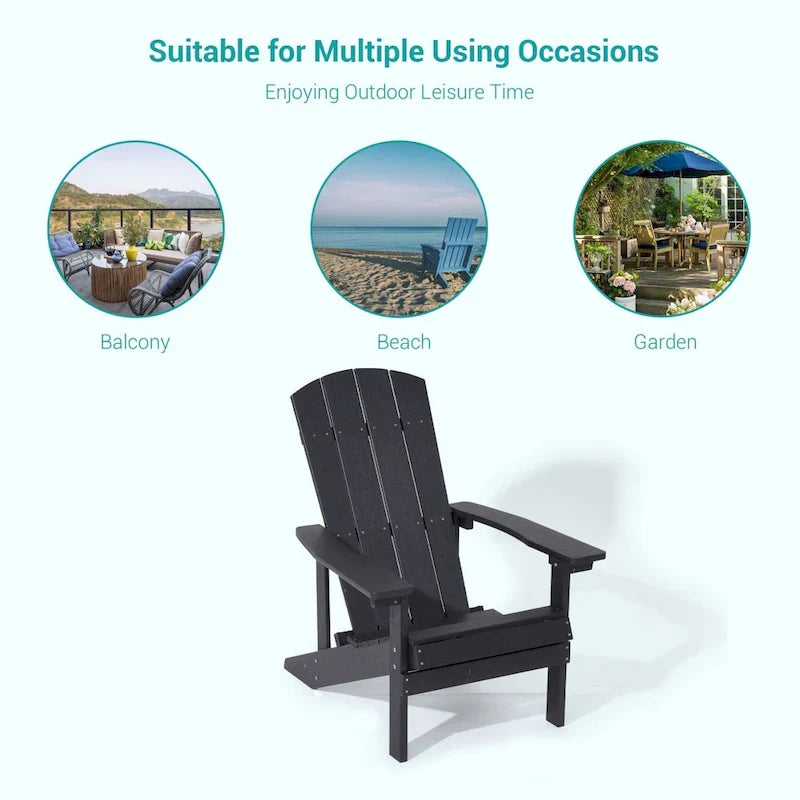 Bonosuki wetterfeste Adirondack-Gartenstühle aus Holz - Set aus 4