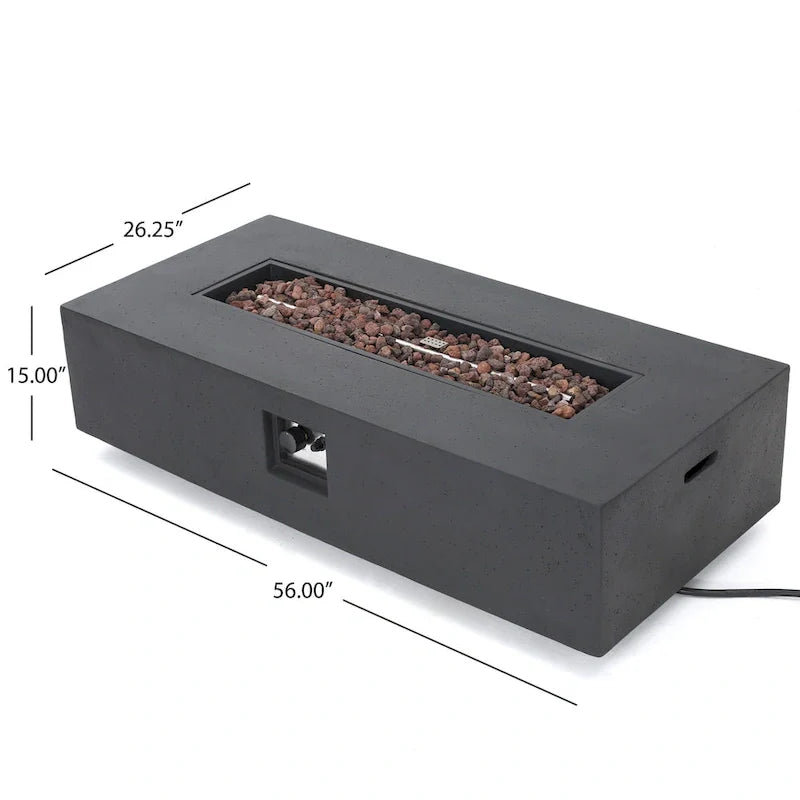 Giovanna Outdoor-Sitzgruppe aus Aluminium für 7 Personen mit Feuerstelle von Christopher Knight Home