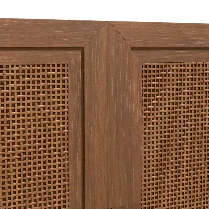 Set van 3 dressoirkasten met rotandeuren en verstelbare planken - 93Lx31H
