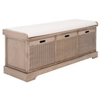 Panca contenitore SAFAVIEH Fiorello a 3 cassetti con cuscino - 47.3 W x 15 L x 19 H - 47Wx15Dx19H